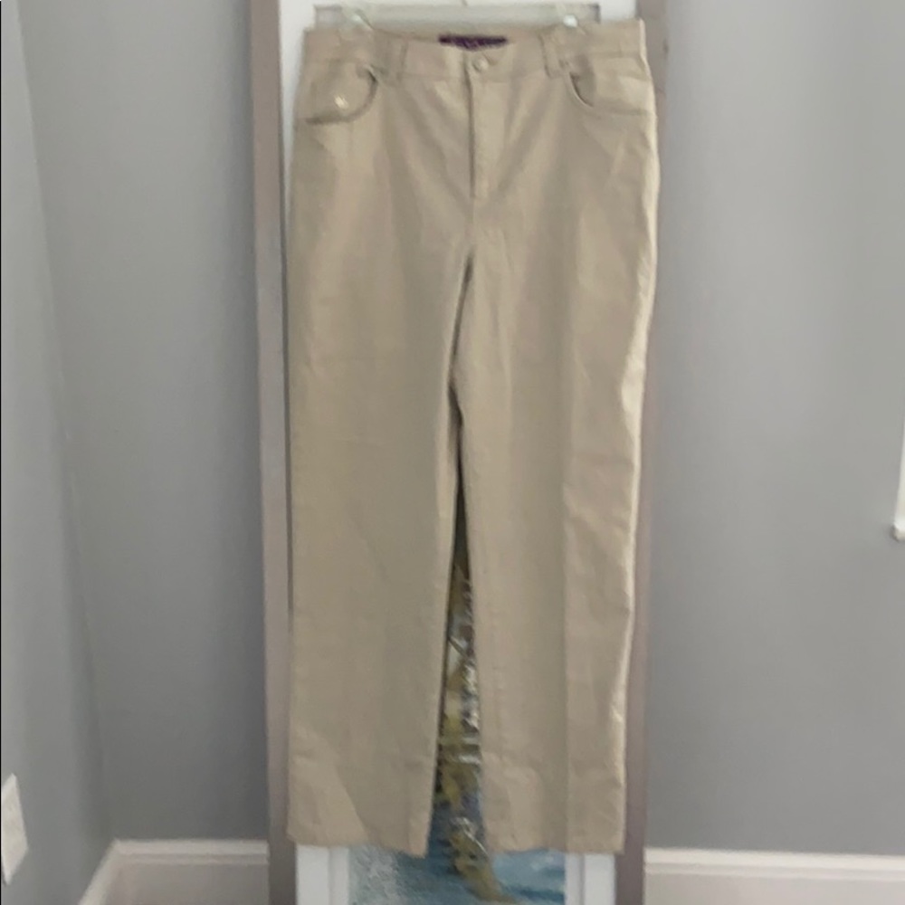 Gloria Vanderbilt khaki slacks boot cut